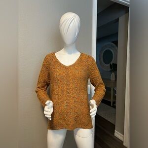 Retrology Cozy Knit Sweater in Mustard and Teal size M